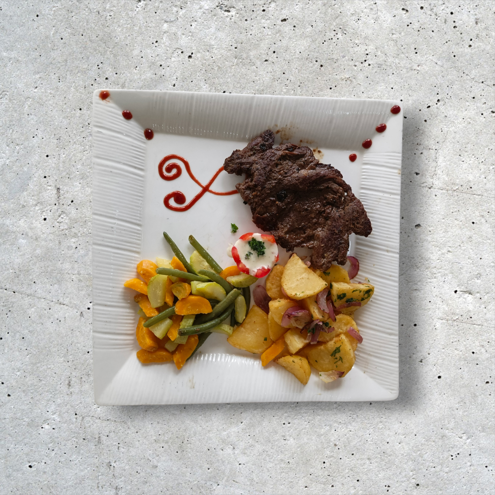 Steak Grillé + Pomme sauté + Riz